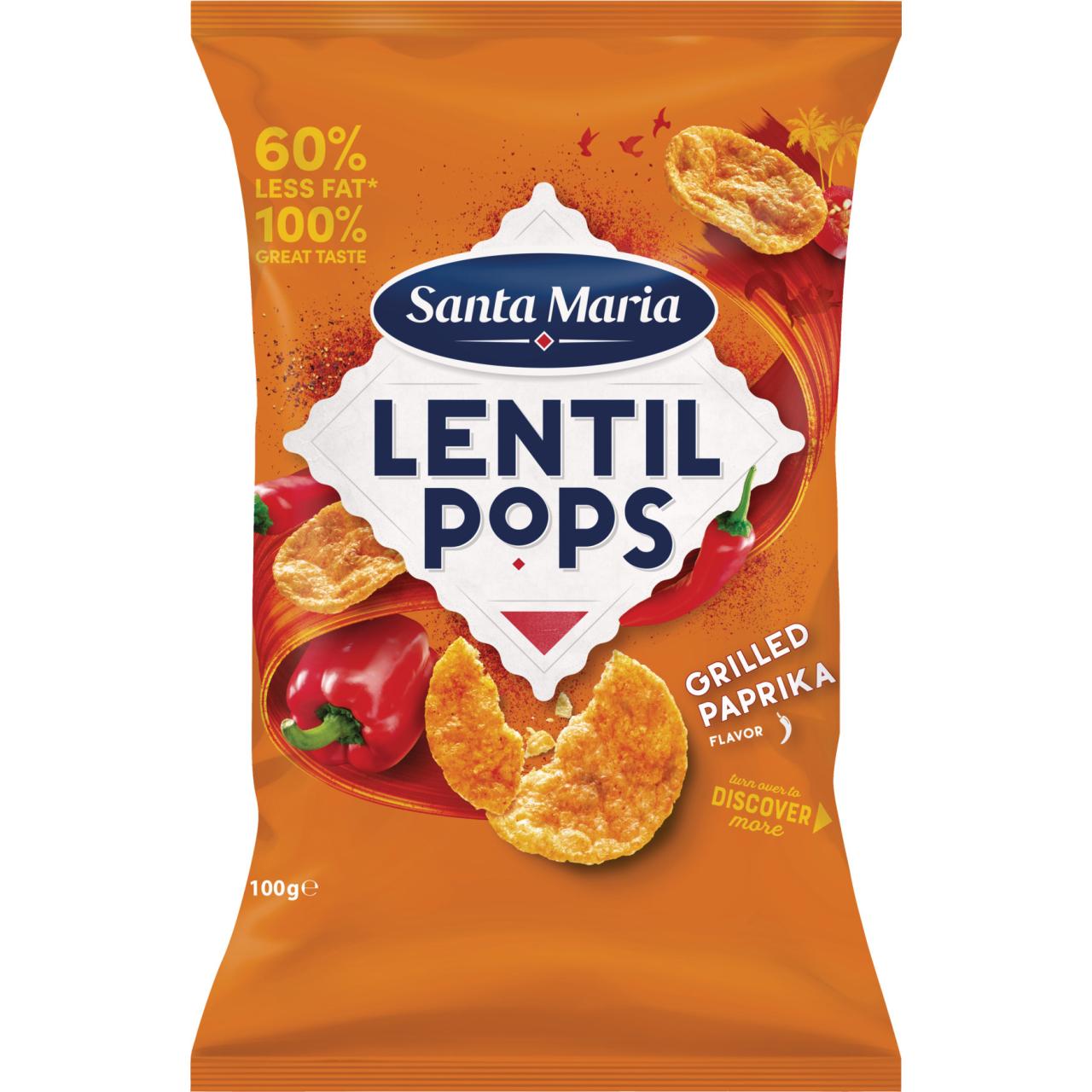 Santa Maria Lentil Pops Grilled Paprika 100g