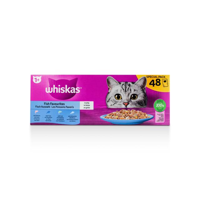 Whiskas Fisch Auswahl Portion in Gelee 48x85g
