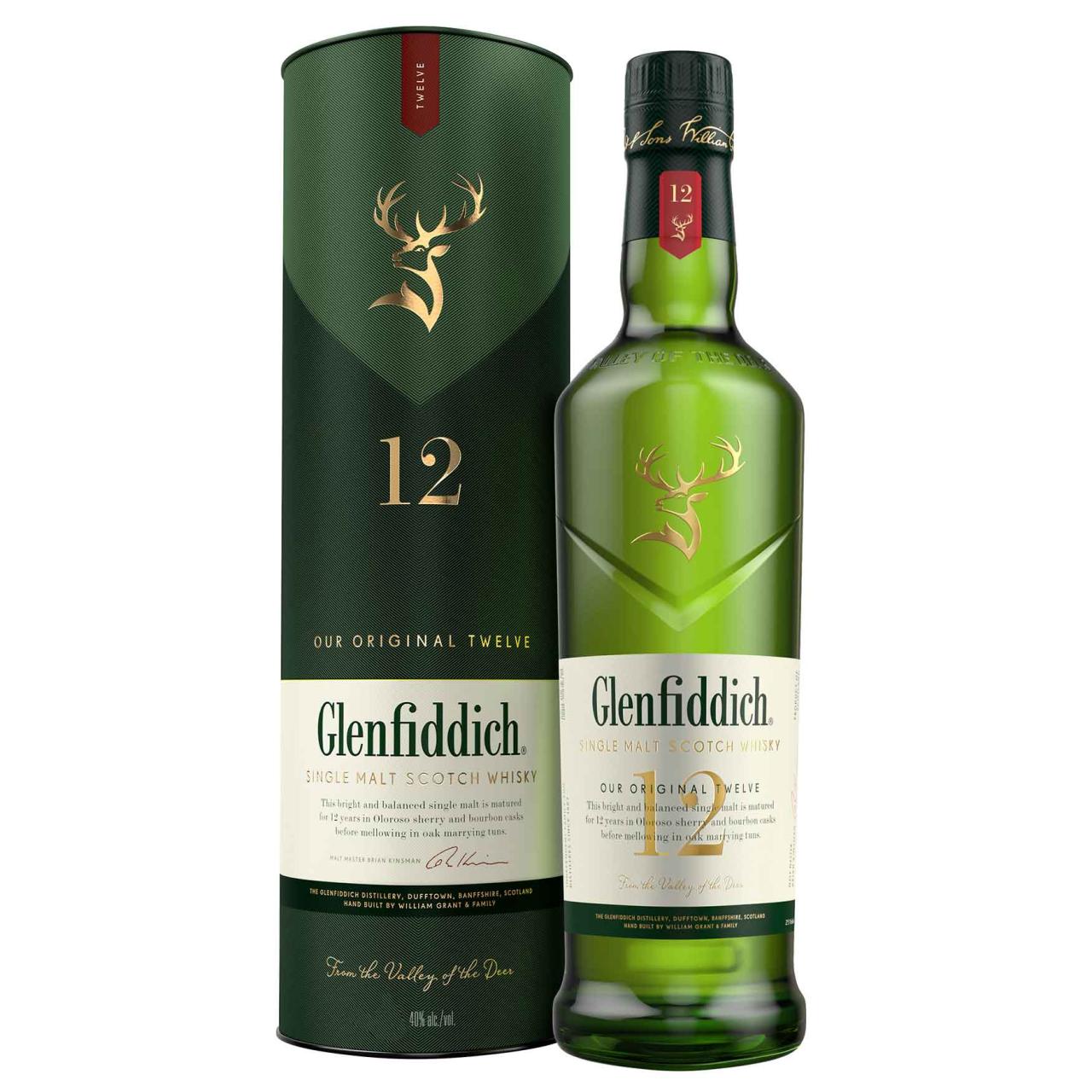 Glenfiddich Single Malt Scotch Whisky 12yo 40% 1,0l