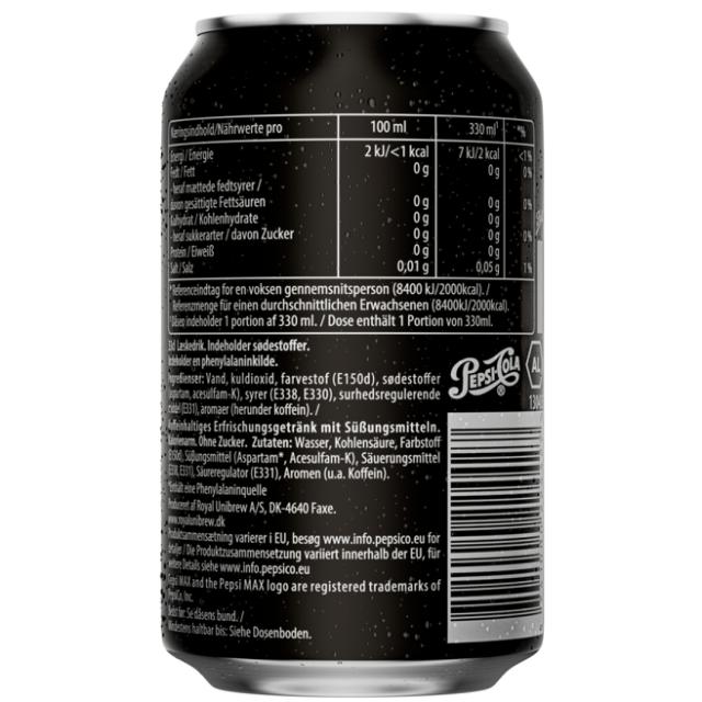 Pepsi Max 24/0,33l Dose