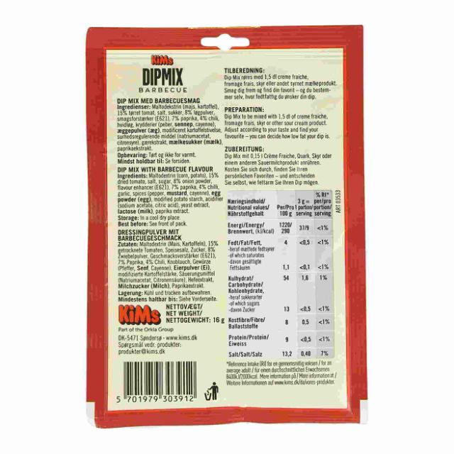 KiMs Dip Mix Barbecue 16g