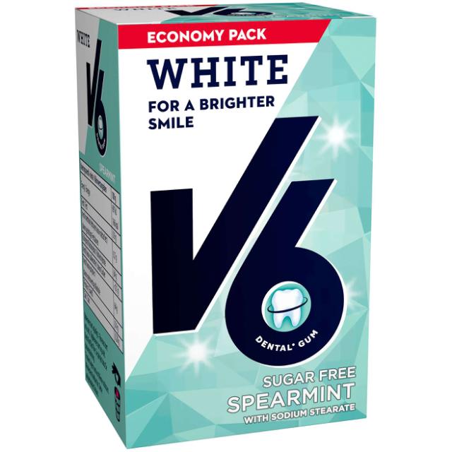 V6 White Spearmint Økonomipakke 72g