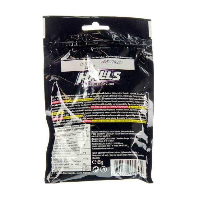 Halls Liquorice 65g