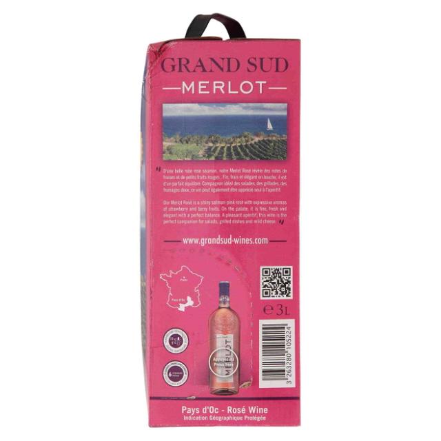 GRAND SUD Merlot rosé 12,5% 3,0l