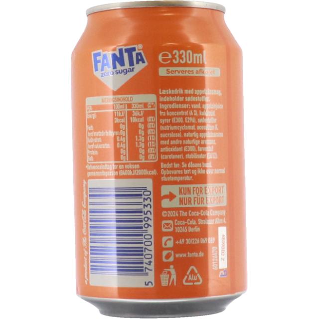 Fanta Orange Zero 24/0,33l Dose