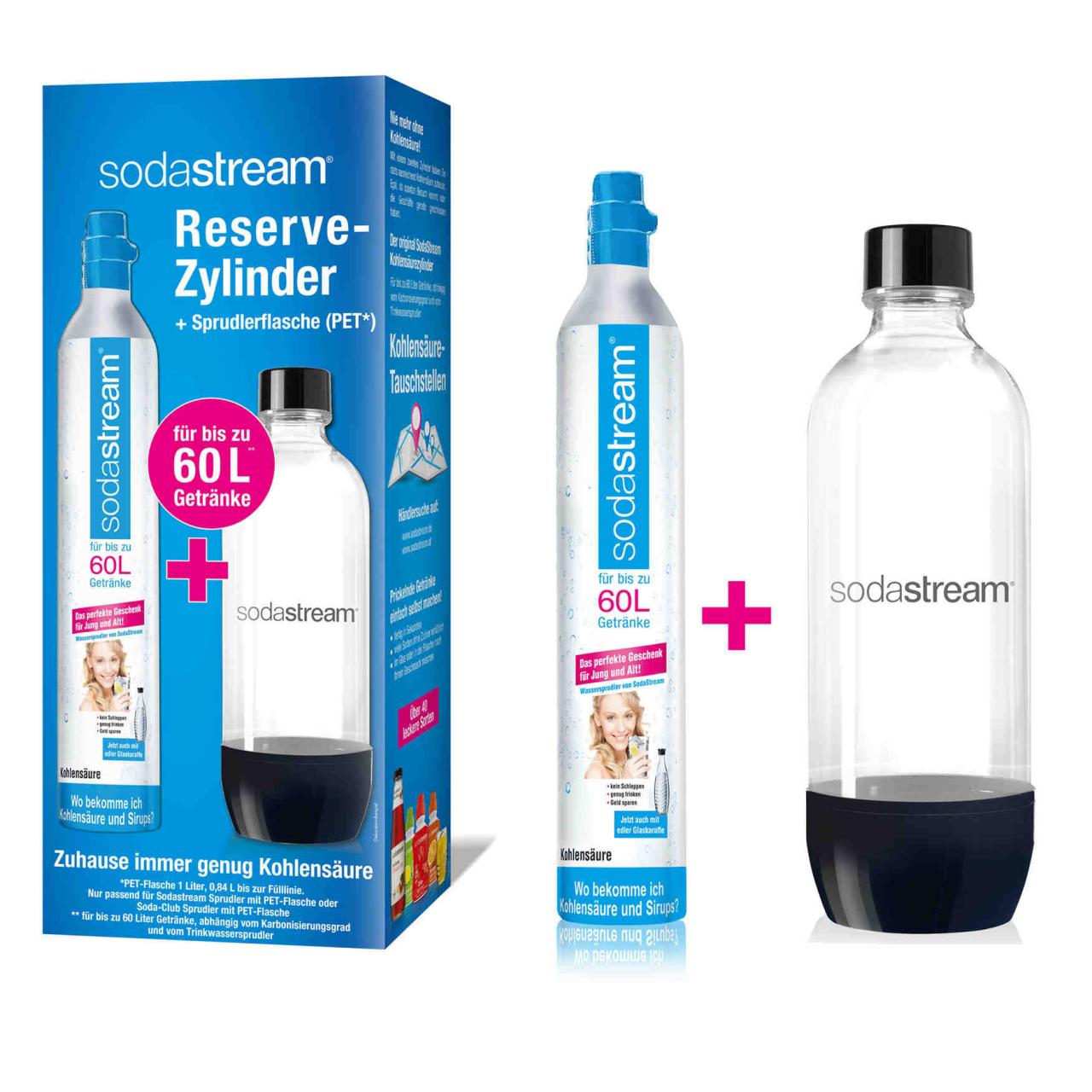 Sodastream Reservepatrone CO2-Zylinder + 1 PET-Flasche
