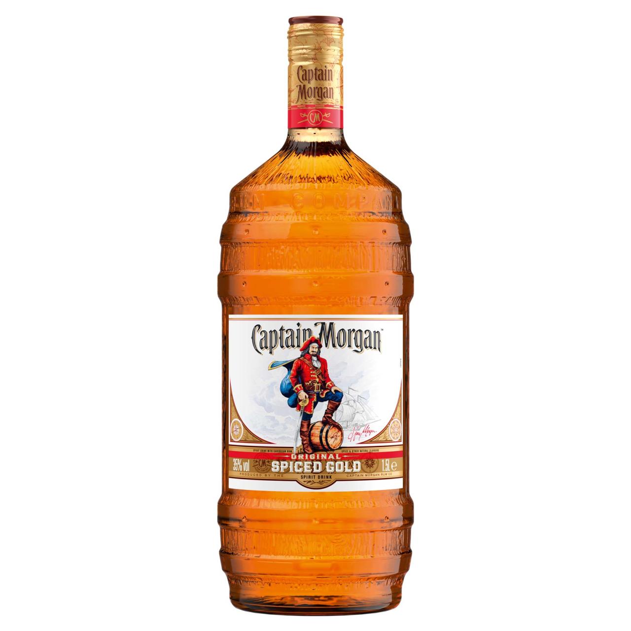Capt. Morgan Spiced Gold Rum Barrel Bottle 35% 1,5l