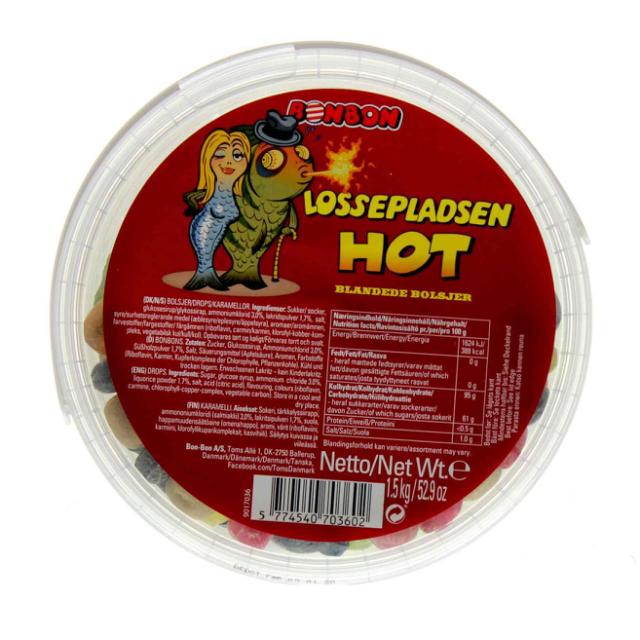 Bonbon Lossepladsen HOT Eimer 1,5kg Display