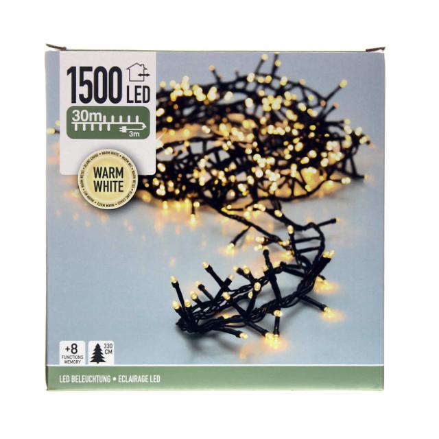 * Lyskæde Micro Klynge 1500 LED Varm hvid