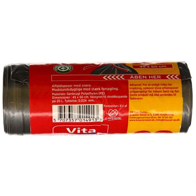 Vita 100 % Recycled Garbage bags/Abfallbeutel 20 St  20L