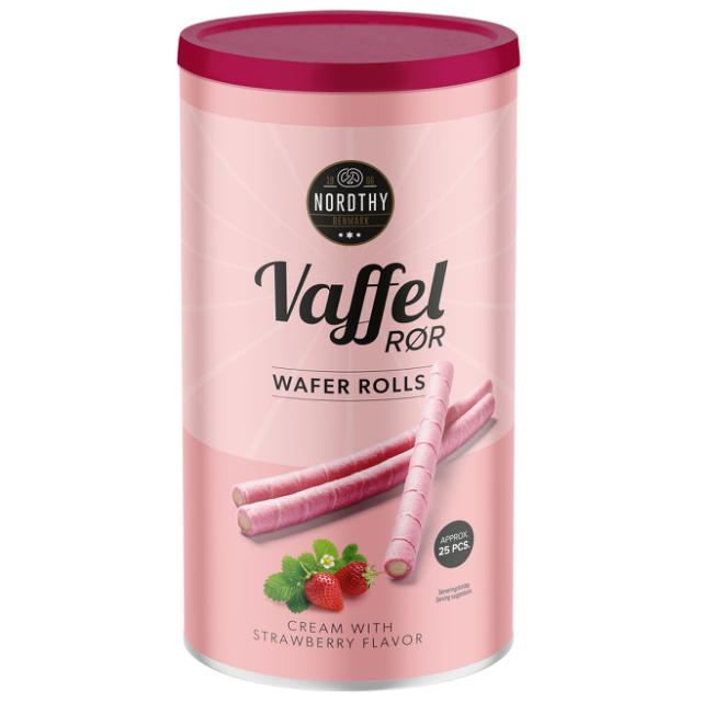 Nordthy Vaffelrør Jordbær 250g
