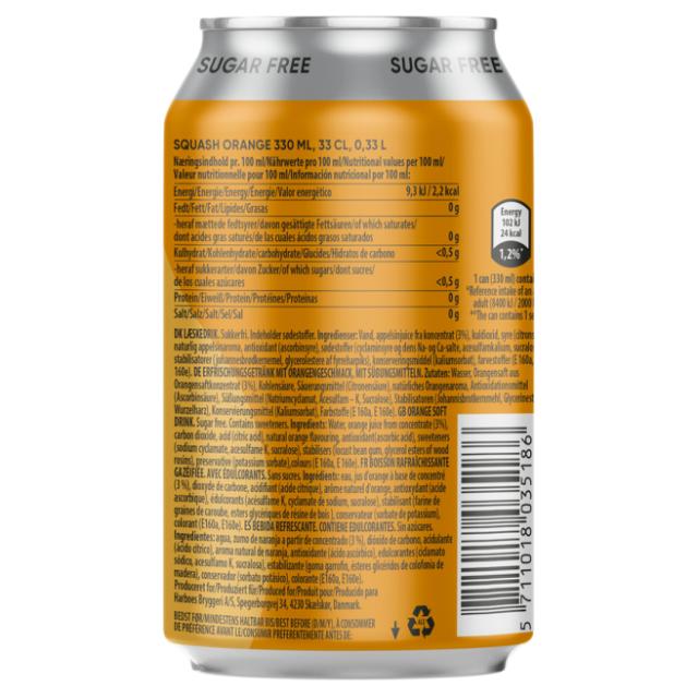 Harboe Squash Orange  Sugar Free 24x0,33l Dose