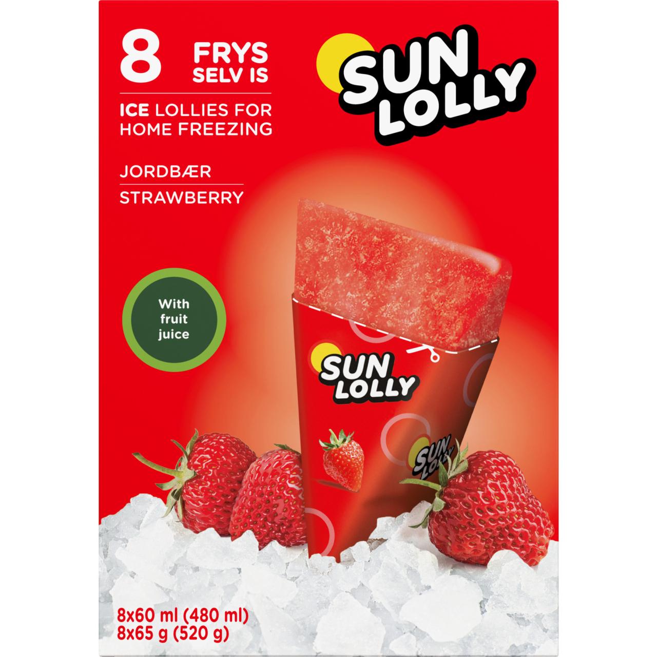 Sun Lolly Jordbær 8x60ml Display