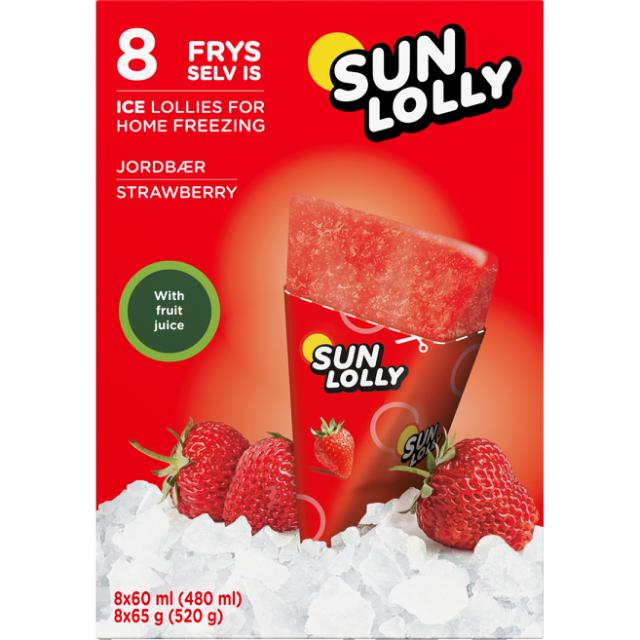 Sun Lolly Jordbær 8x60ml Display