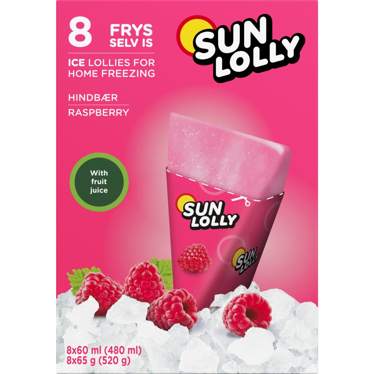 Sun Lolly Hindbær 8x60ml Display