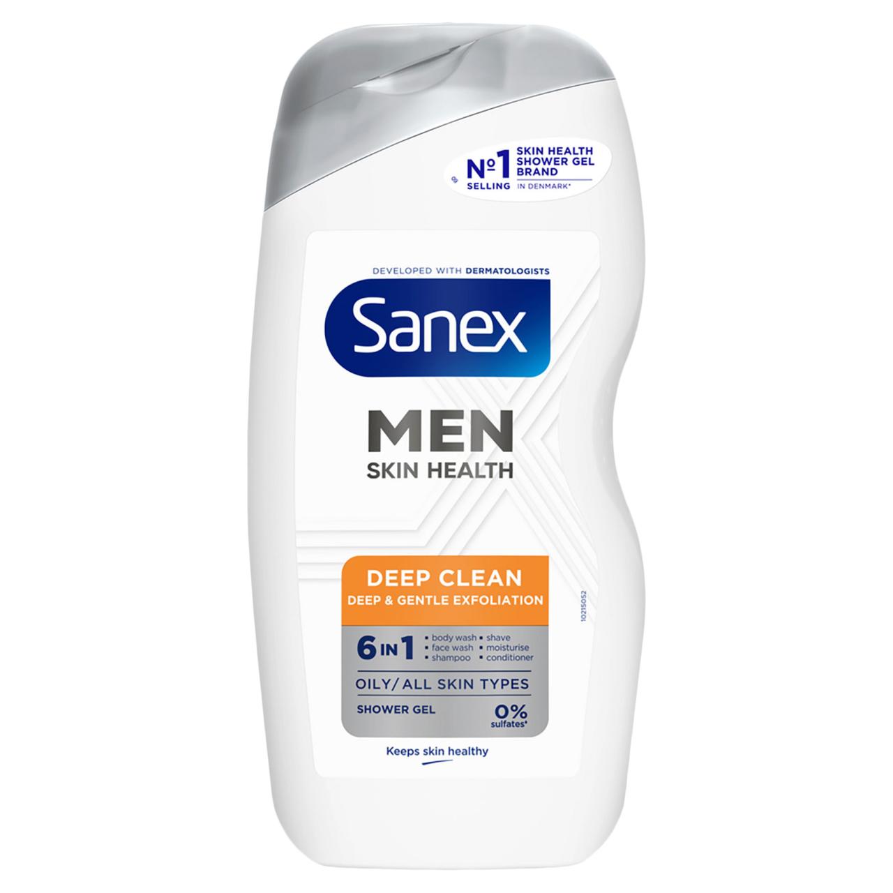 * Sanex Men Showergel Pure Detox/Deep Clean 6in1 500ml