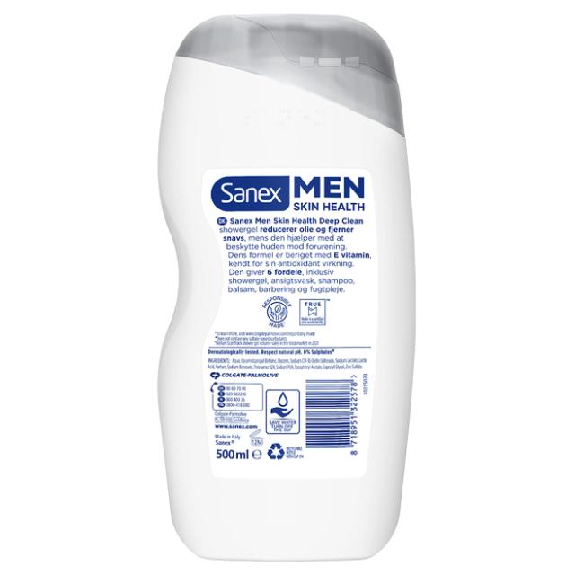 * Sanex Men Showergel Pure Detox/Deep Clean 6in1 500ml