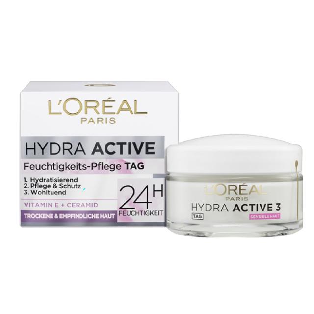 Loreal Dermo Hydra Active 3 Tør & Sensibel Hud Dagscreme/Tagescreme 50m