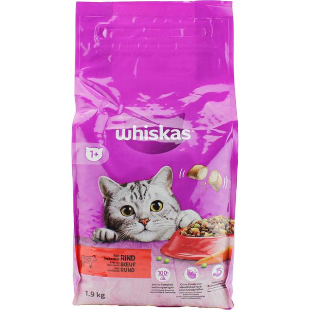 * Whiskas Adult 1+ m. Okse/Rind1,9kg