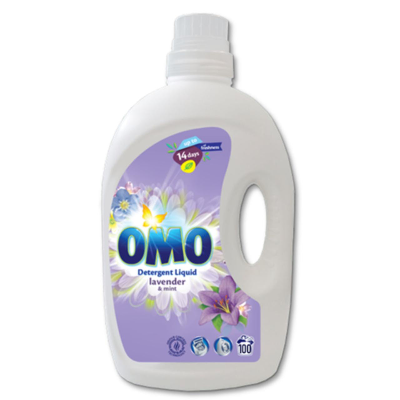OMO Vaskemiddel/flüssiges Waschmittel Lavender & Mint 5 l
