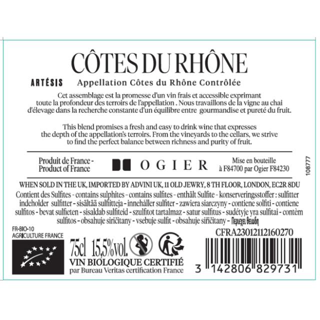 Ogier Cotes du Rhone Rouge 15,5% 0,75l BIO