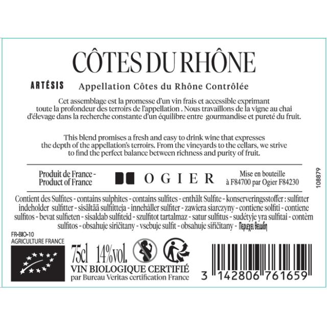 Ogier Cotes du Rhone Blanc 14% 0,75l BIO