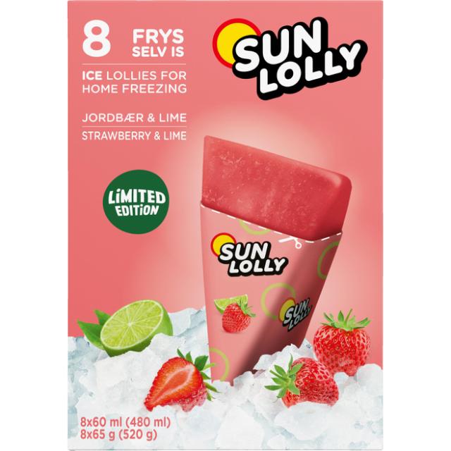 Sun Lolly Jordbær/Lime 8x60ml