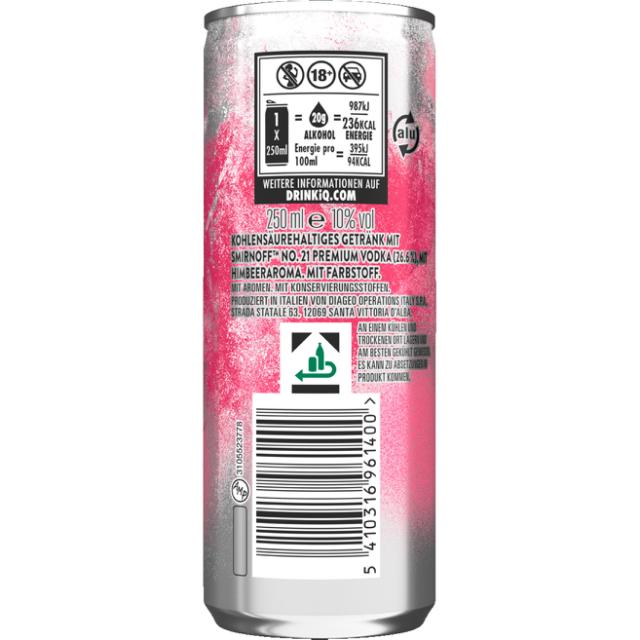 DPG Smirnoff Ice Raspberry 10% 0,25l Ds