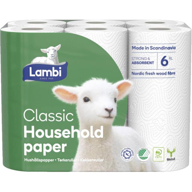 Lambi Classic Køkkenrulle 6 rl.