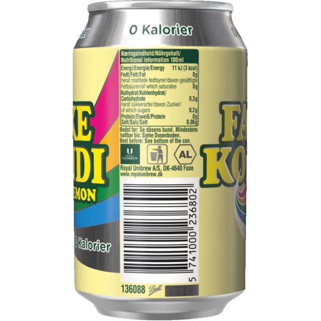 Faxe Kondi Lemon 0 kalorier 18x0,33l Dose
