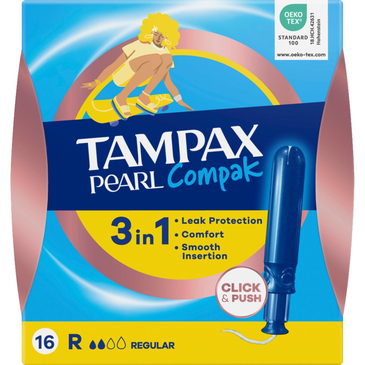 Tampax Compak Pearl Regular Tampon 16 stk