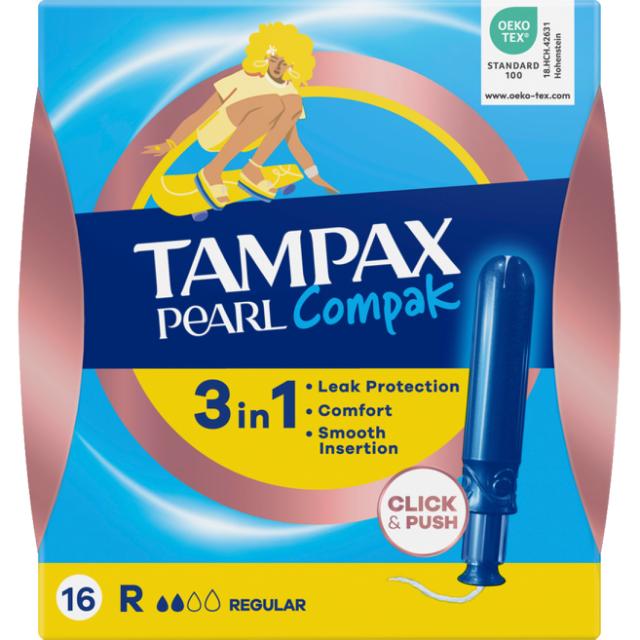 Tampax Compak Pearl Regular Tampon 16 stk