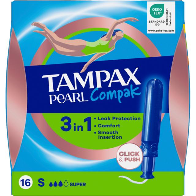Tampax Compak Pearl Super Tampon 16 stk