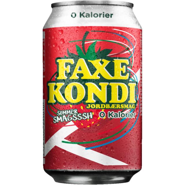 Faxe Kondi Jordbær 0 kalorier 18x0,33l Dose