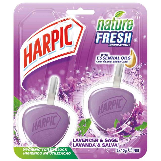 HARPIC Hygienic Toilet Block Lavender & Sage 2x40g