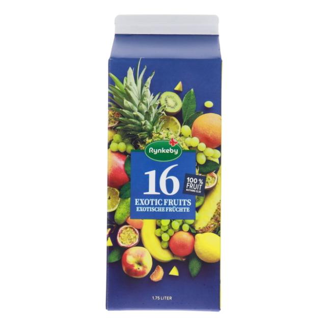 Rynkeby Juice 16 Eksotiske frugter 1750ml Display
