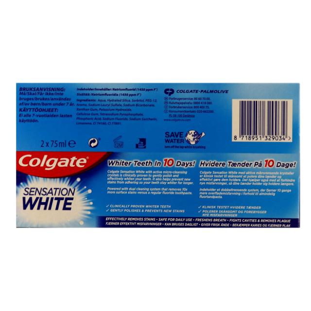 Colgate Zahnpasta Sensation White 2x75ml