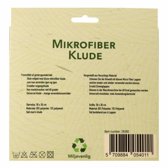 Mikrofiber Eco rengøringsklude/Mikrofaser Reinigungstücher 4er