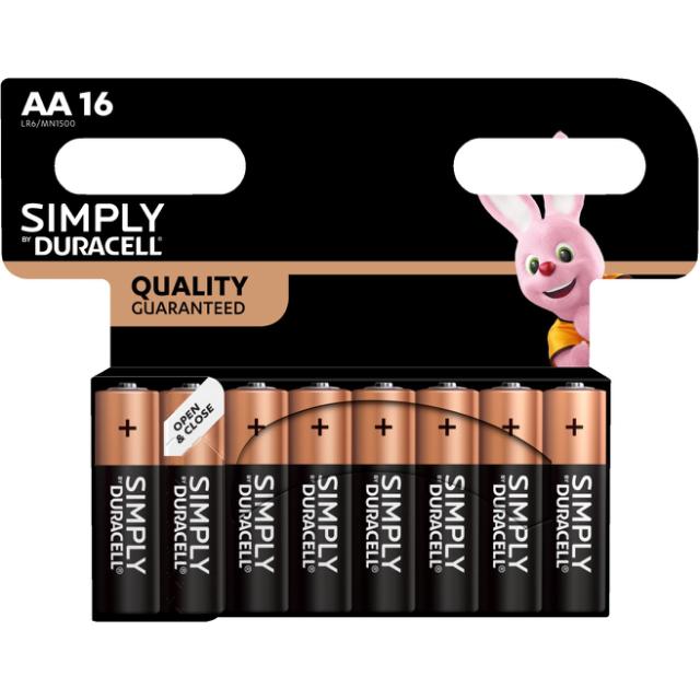 Duracell Batterien Simply AA 16er (MN1500/LR6)