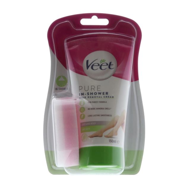 Veet In-shower Pure Dry Skin/Haarentfernungscreme 150 ml
