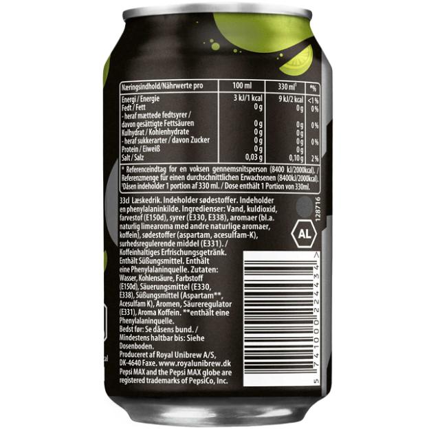 Pepsi Max Lime 24x0,33l