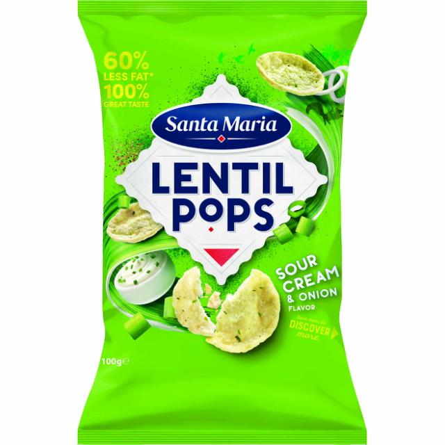 Santa Maria Lentil Pops Sour Cream & Onion 100g