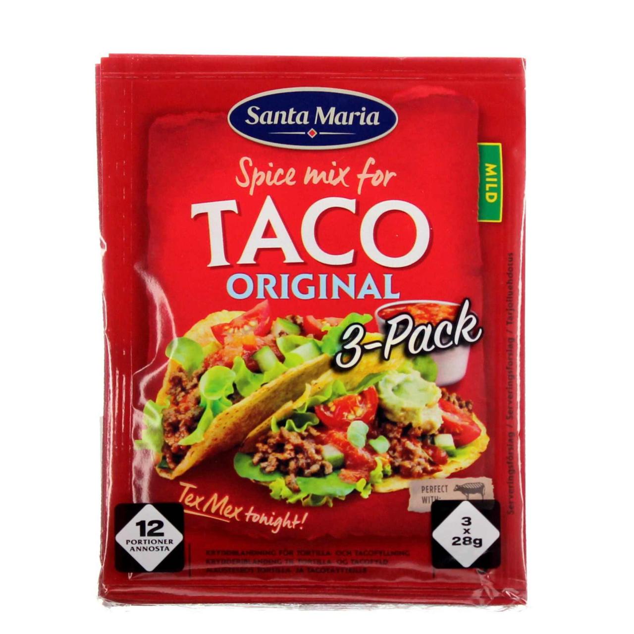 Santa Maria Tex Mex Taco spice mix 3 x 28 g