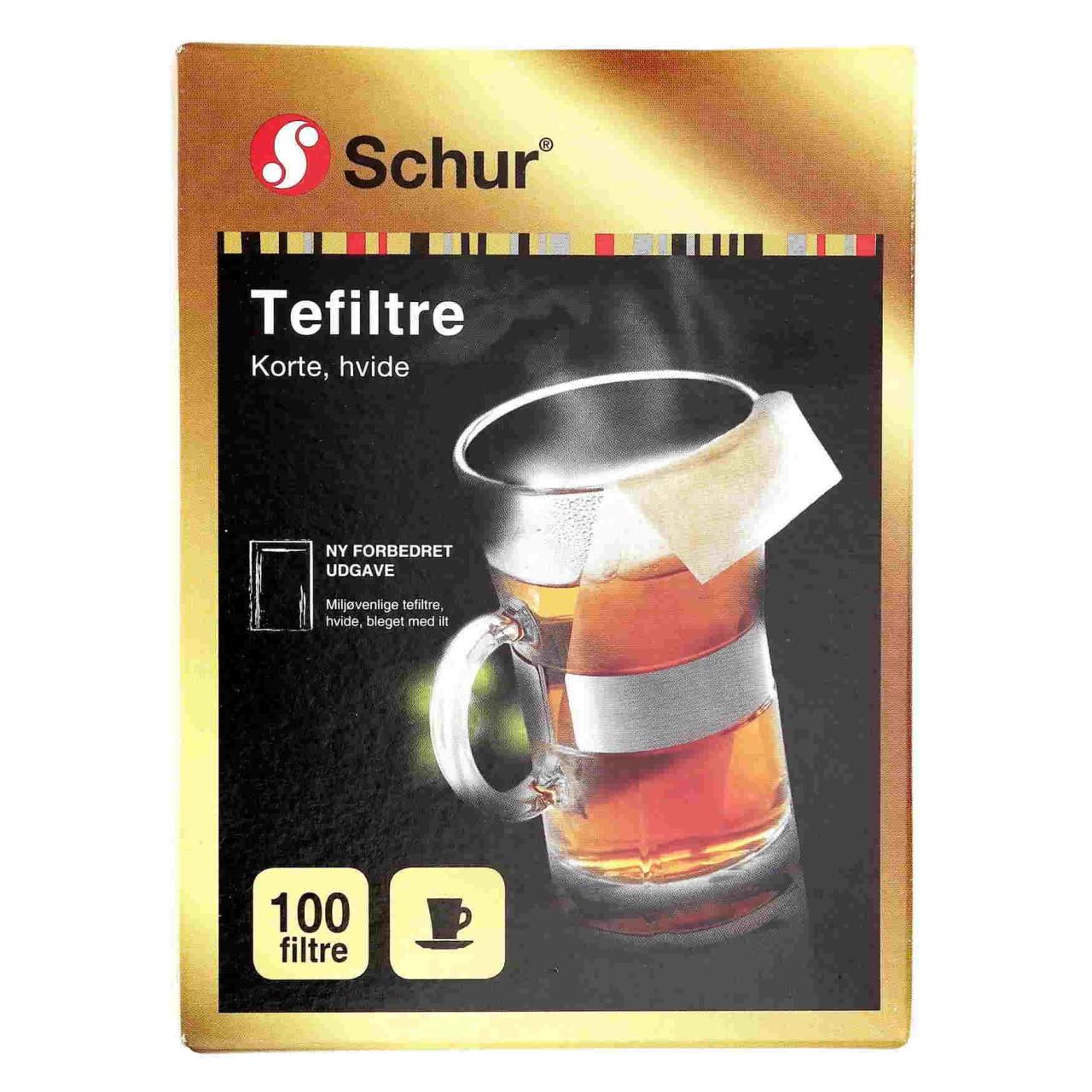 Schur tefilter kort hvid/Teefilter kurz 100er