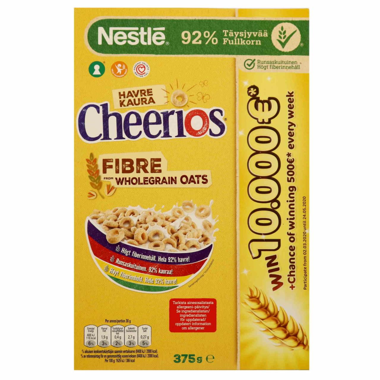 Nestlé Morgenmad Cheerios Havre Cereal 375g
