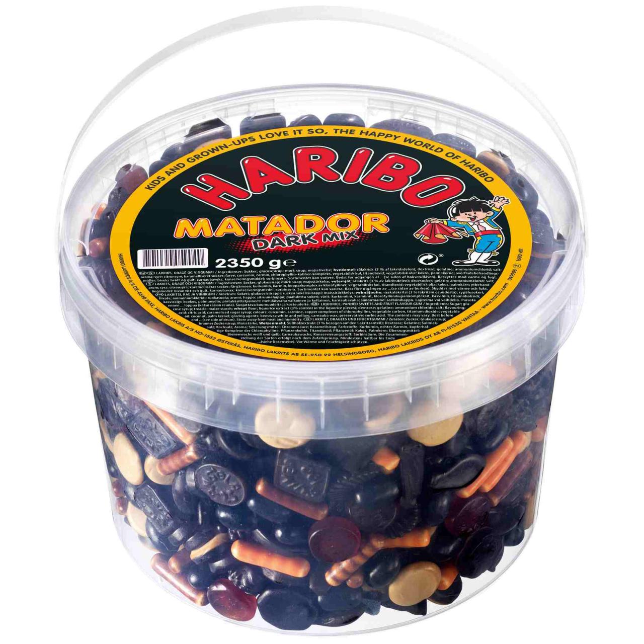 Haribo Matador Mix Dark Eimer 2,35kg Display