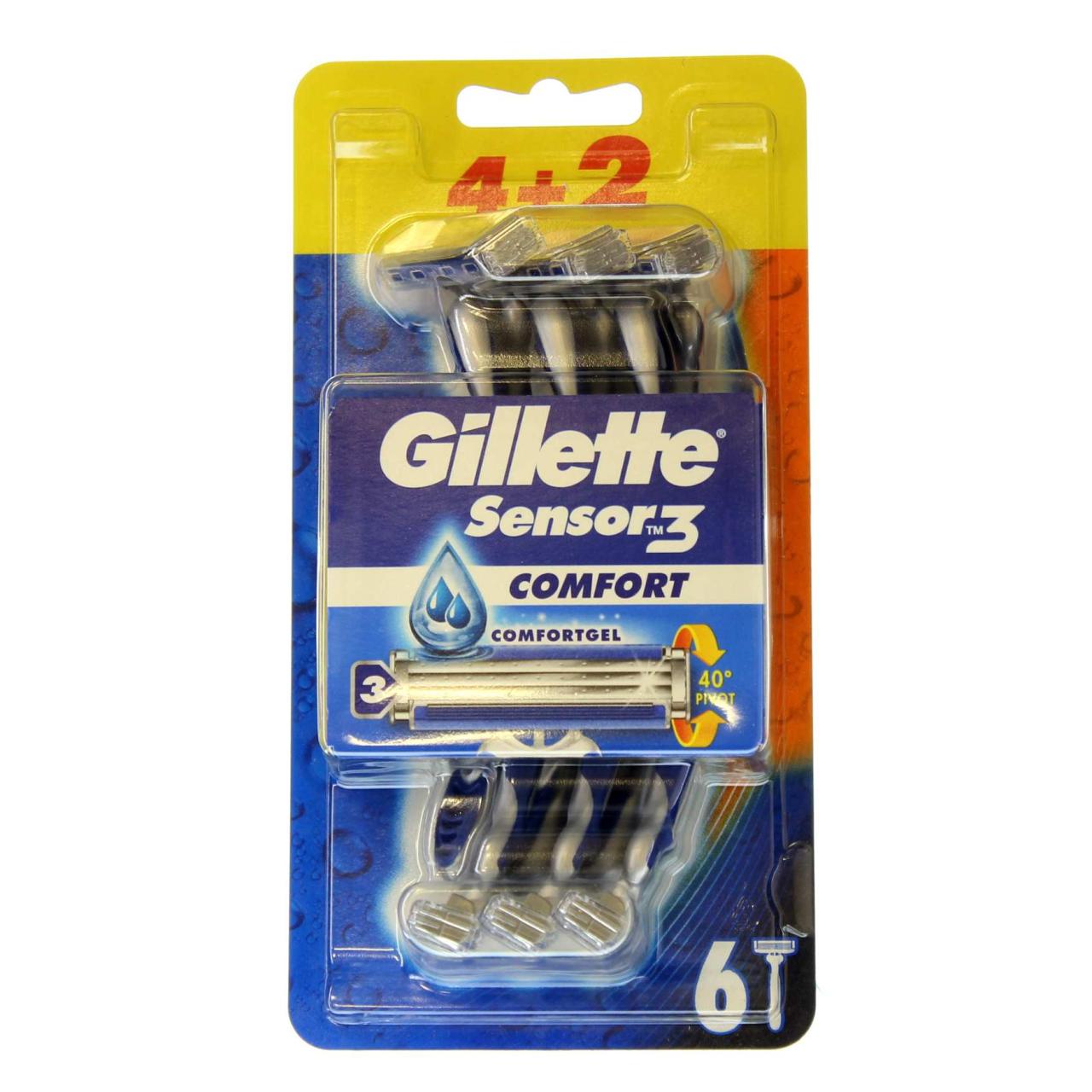 Gillette Sensor3 Comfort 4+ 2ct Value Pack Einwegrasierer