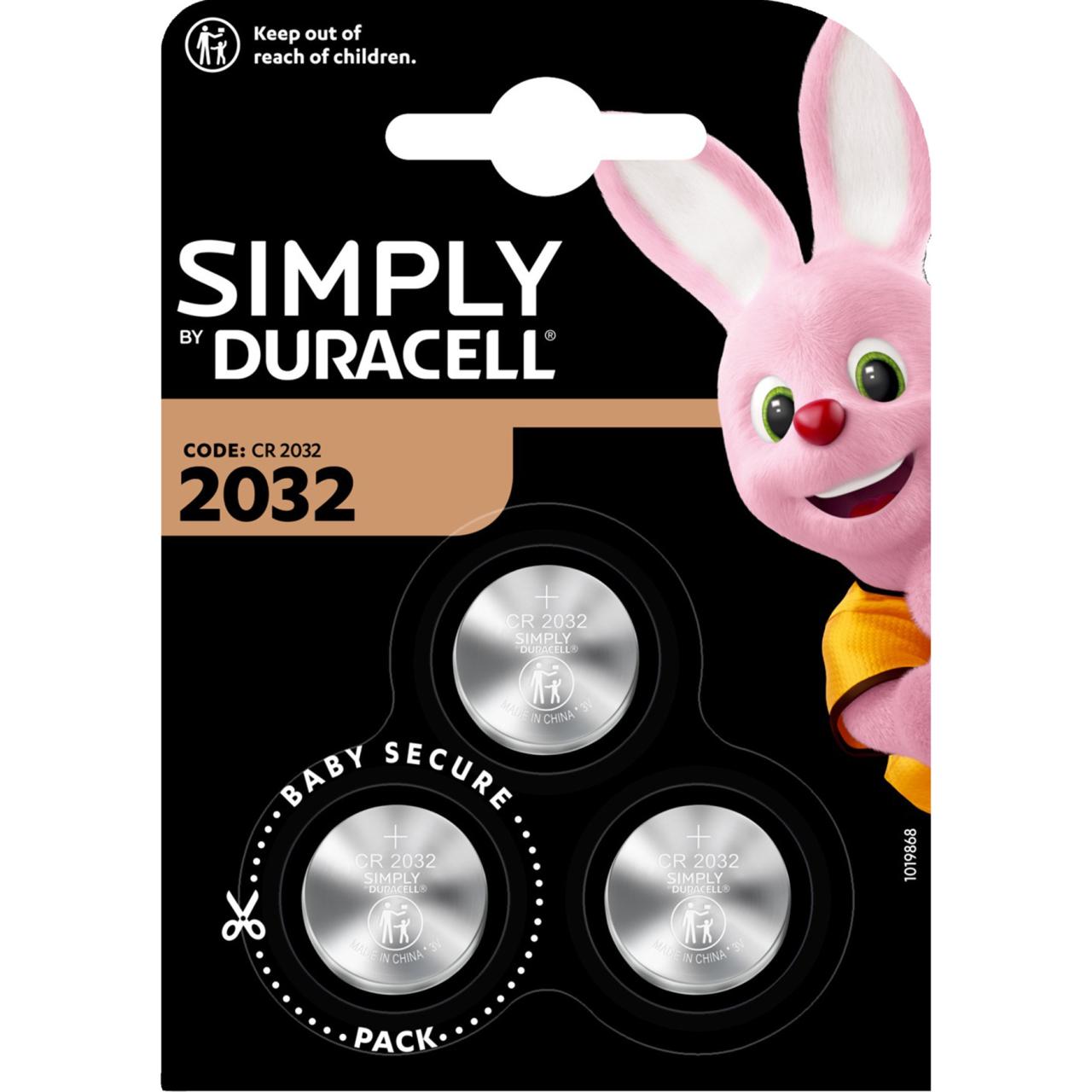 Duracell Batterien Simply CR2032 B3