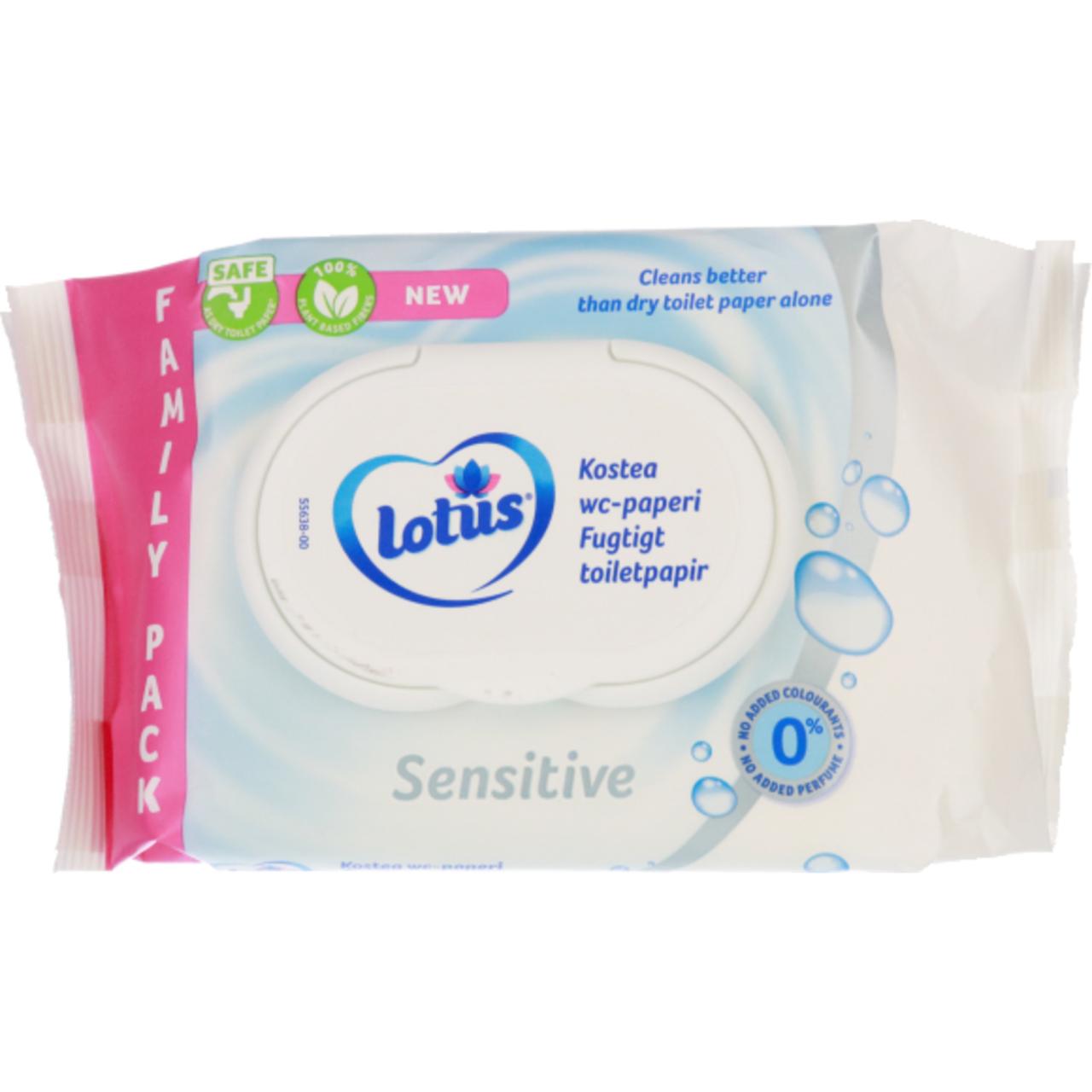 Lotus Moist Sensitive feuchtes Toilettenpapier Family Pack
