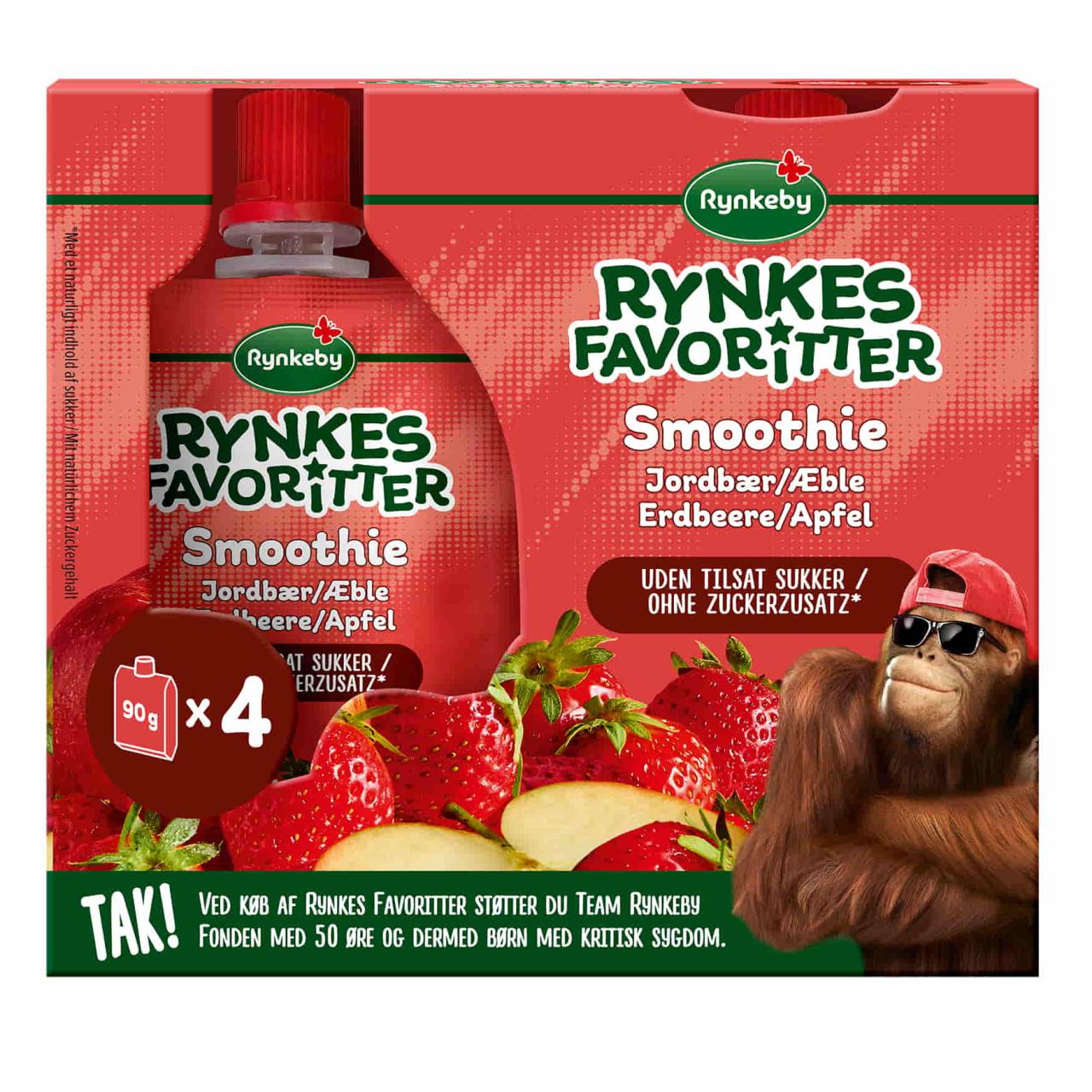 Rynkes Jordbær Smoothie 4x90g